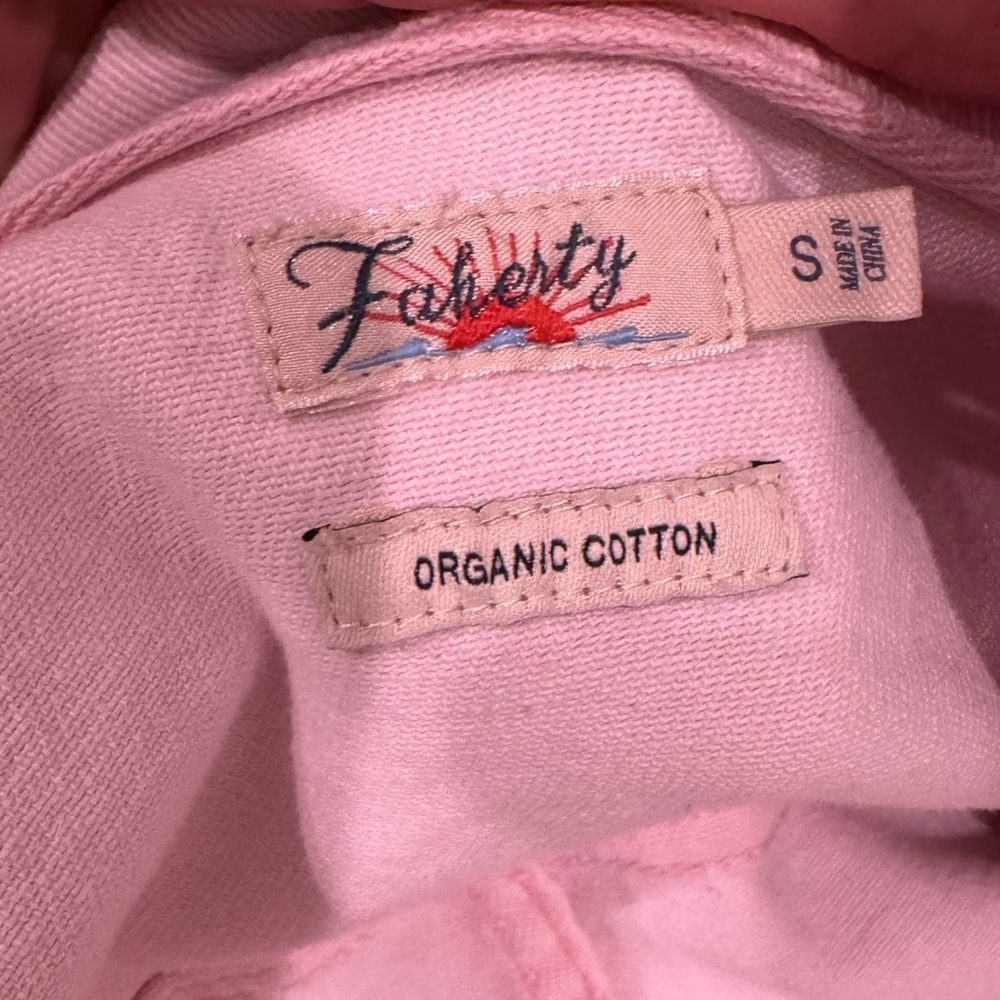 FAHERTY Light Pink Organic Cotton Denim Coveralls Jumpsuit Size Small GUC - Picture 7 of 8